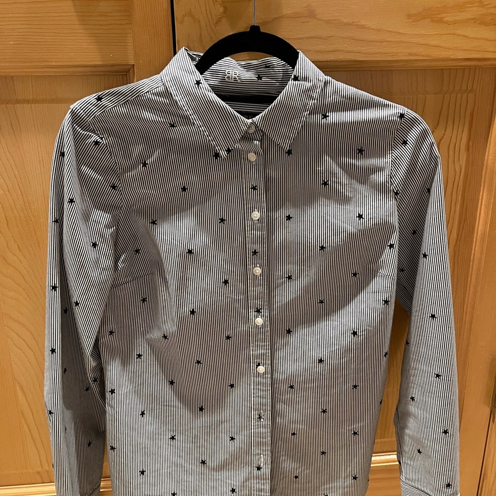 Banana Republic Navy Blue and White Stars & Stripes Shirt